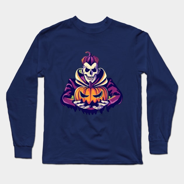 Pumpkin King Long Sleeve T-Shirt by BukovskyART